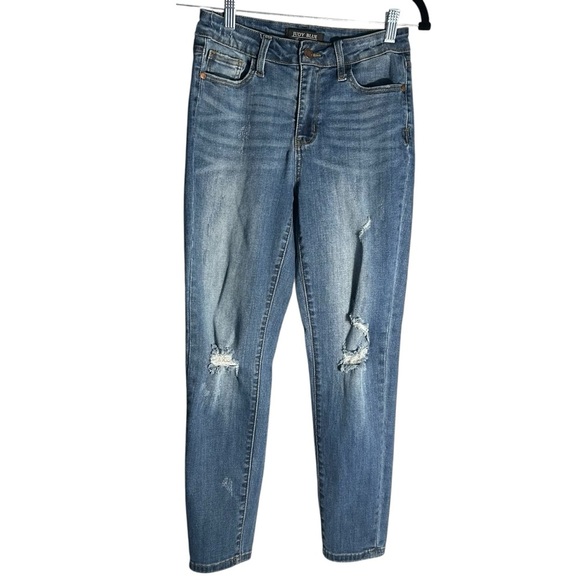 Judy Blue Denim - Judy Blue Distressed Blue Ankle Jeans
